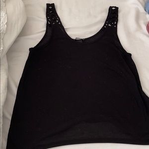 H & M Black tank with strap detail